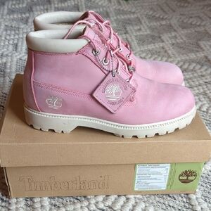 Timberland Women's Nellie Chukka Pink Leather Waterproof Boots